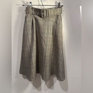 MODCLOTH Plaid A-line MIDI Skirt W/Belt